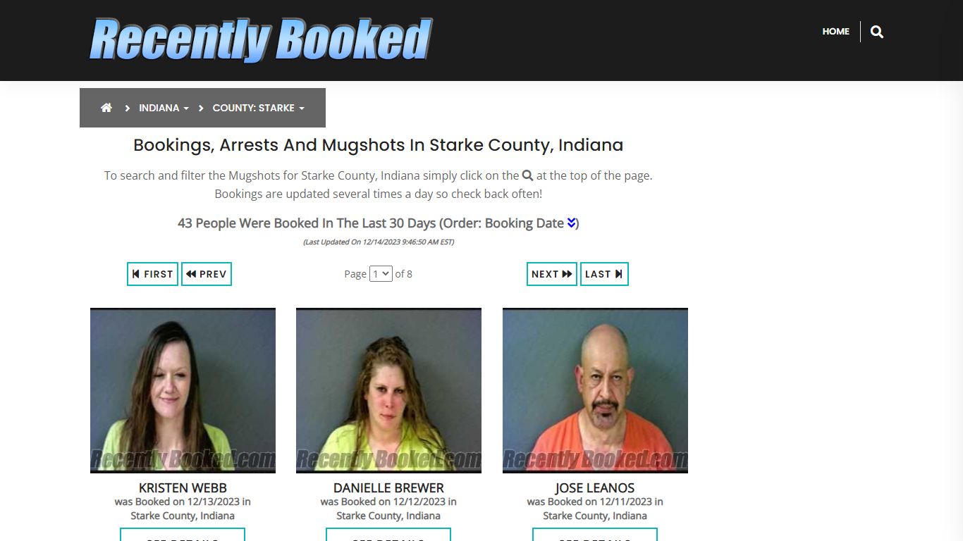 Recent bookings, Arrests, Mugshots in Starke County, Indiana