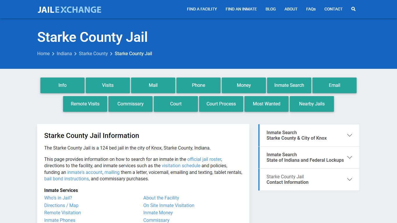 Starke County Jail, IN Inmate Search, Information